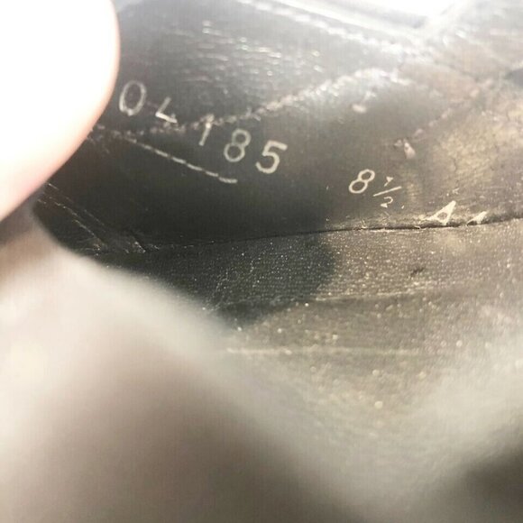 Stuart Weitzman Slingback Leather Pump Heels Womens 8.5 AA Black Peep Toe Buckle - Picture 4 of 8